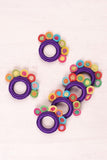 Samoolam Handmade Crochet Napkin Holders ~ Purple Circles - Set of 6
