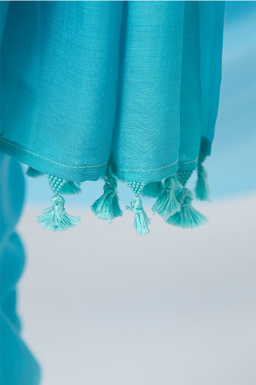 Okhai 'Ocean Blue' Modal Silk Saree