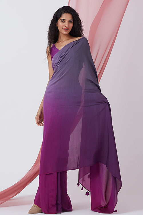 Okhai 'Wabi-Sabi' Ombre Muslin Silk Saree