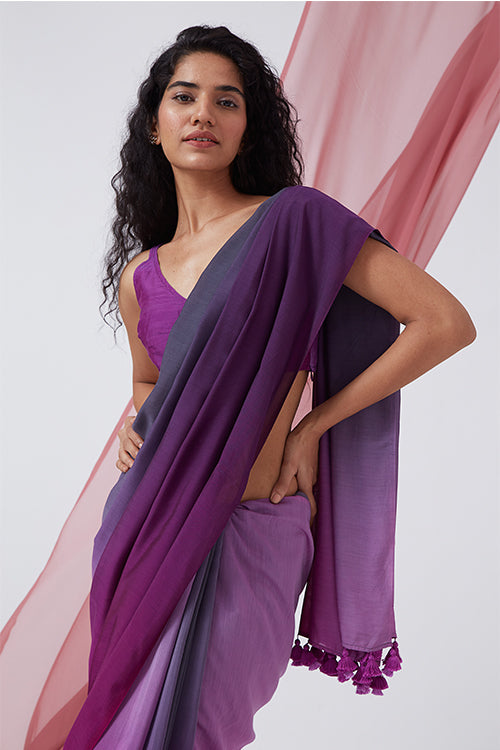 Okhai 'Wabi-Sabi' Ombre Muslin Silk Saree