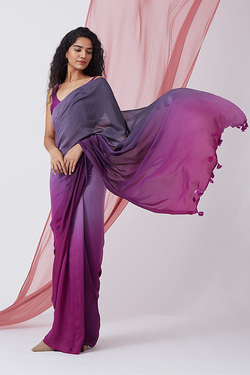 Okhai 'Wabi-Sabi' Ombre Muslin Silk Saree