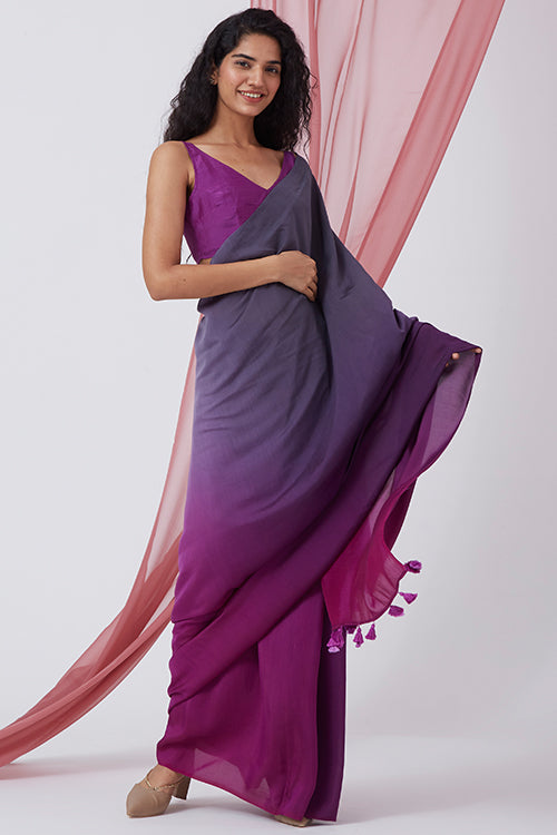 Okhai 'Wabi-Sabi' Ombre Muslin Silk Saree