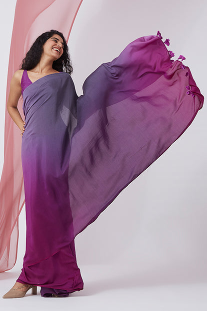 Okhai 'Wabi-Sabi' Ombre Muslin Silk Saree