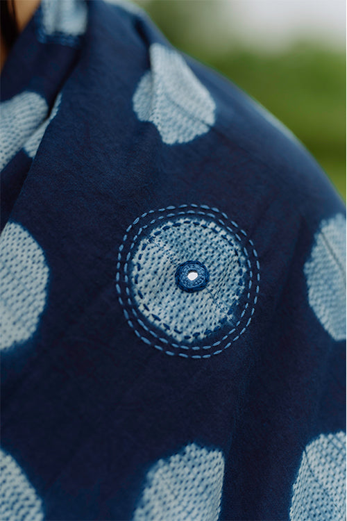 Okhai 'Universe' Pure Cotton Hand Embroidered Tie-Dye Scarf