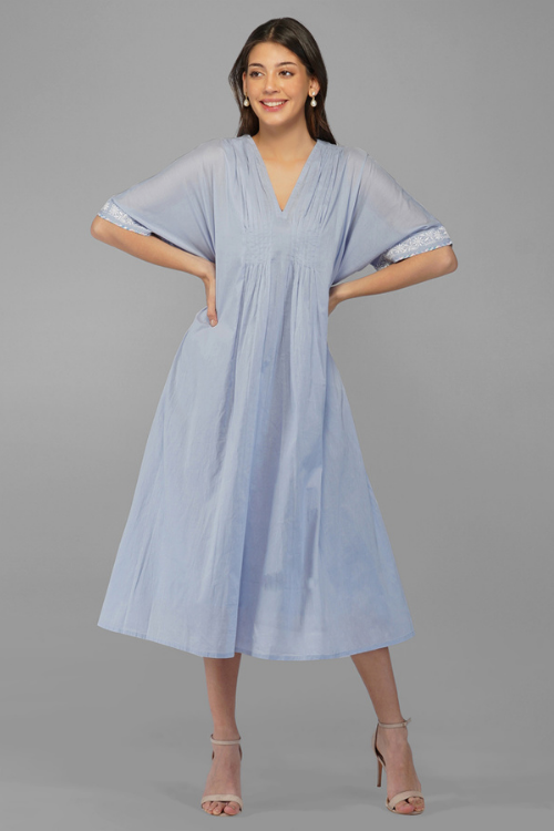 Sufia Ipsita Hand Chikankari Mulmul Kaftan
