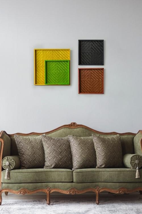 Kadam Haat Bamboo Multi-Colored Wall Art Set of 4
