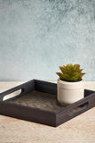 Handmade Bamboo Square Tray - Small (Black)