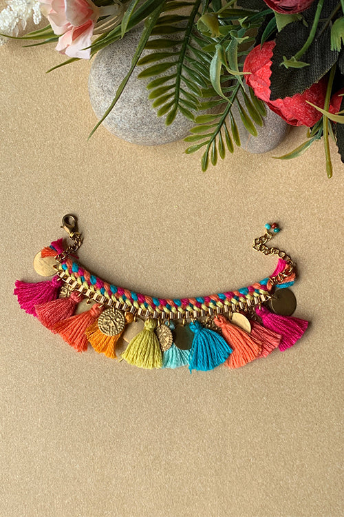 Dhaaga Colourful Tassel Bracelet