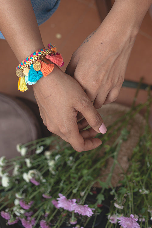 Dhaaga Colourful Tassel Bracelet