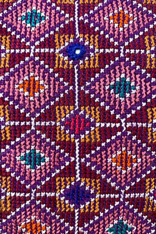Shrujan ‘Zahra Jaal’ 45cm X 30cm Multi-Coloured Hand Embroidered Handloom Mushroo Takiya Cover