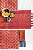 Leera Terracotta Grey Aztec Shibori Table Linen Set