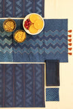 Leera Blue Jay Zigzag Shibori Table Linen Set