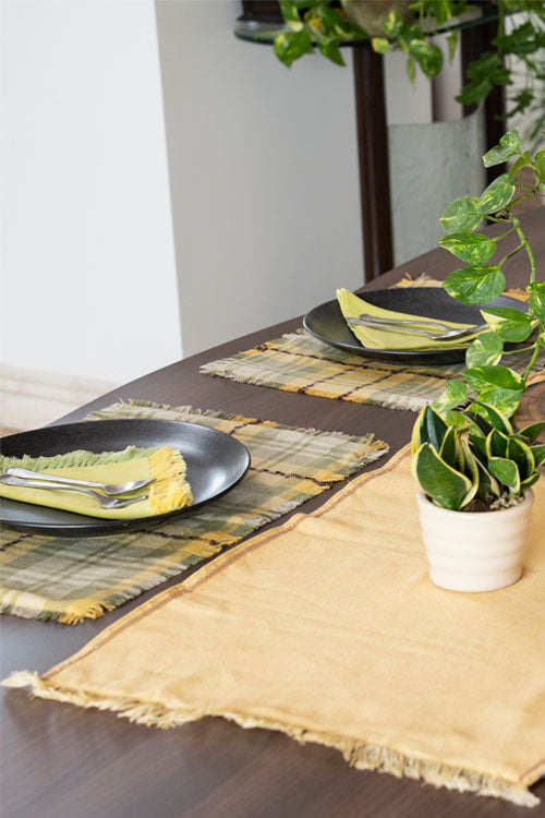 Onset Homes Checkered Table Mats-Sap green