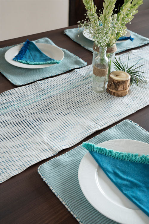 Onset Homes Ribbed Table Mats -Sky