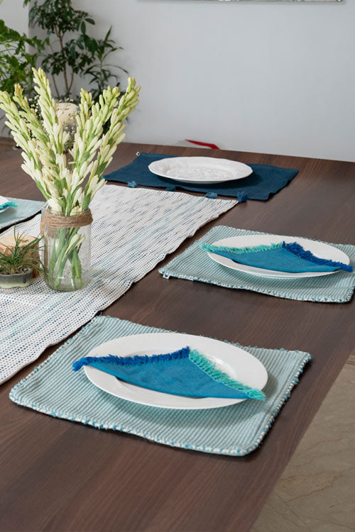 Onset Homes Ribbed Table Mats -Sky