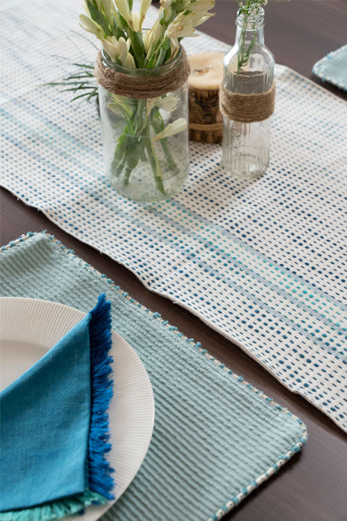 Onset Homes Ribbed Table Mats -Sky