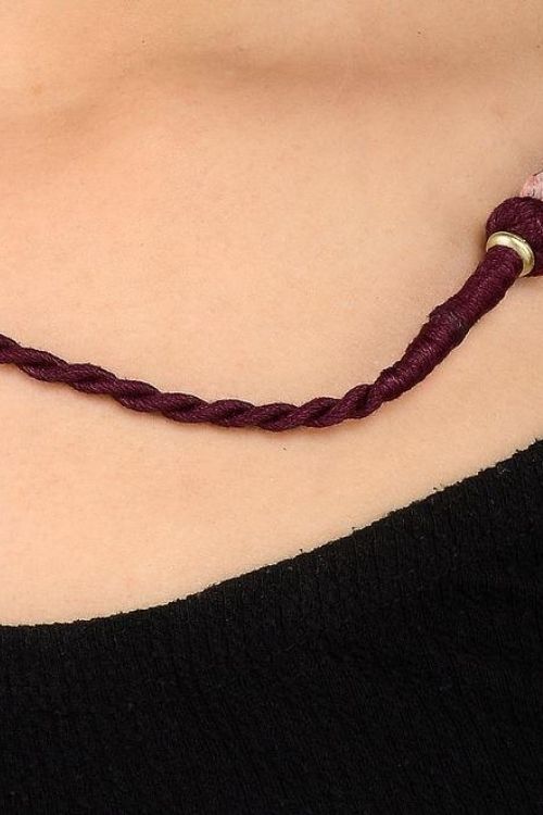 Miharu Pink Burgundy Gold Tone Necklace