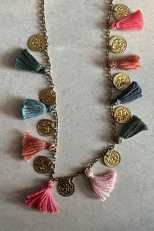 Dhaaga Pastels Tassel Necklace
