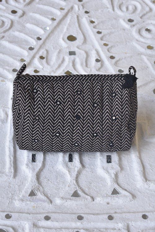 Okhai 'Solace' Pure Cotton Mirror Work Pouch