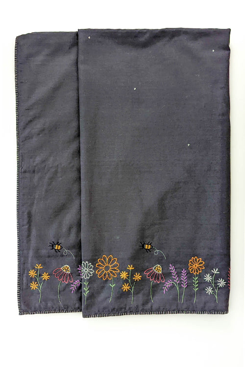 Okhai 'Flowerbed' Hand Embroidered Pure Cotton Table Runner