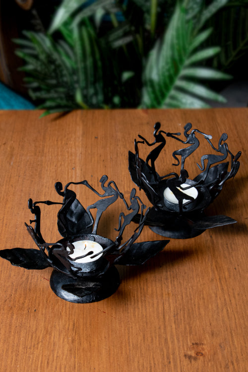 Bastar Tribal Art Tealight Holders - Dancers (Set of 2)