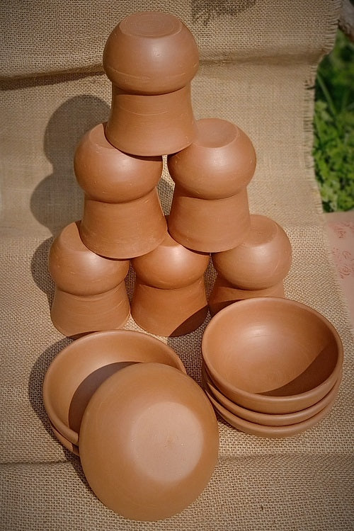 Terracotta by Sachii "Clay Bowls & Tumblers Set of 6"