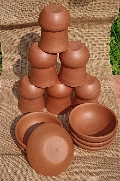 Terracotta by Sachii "Clay Bowls & Tumblers Set of 6"