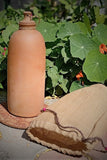 Terracotta by Sachii "Matka" Water Bottle with Jute Bag