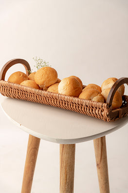 Kadam Haat Handmade Wicker Bread Tray (Brown)