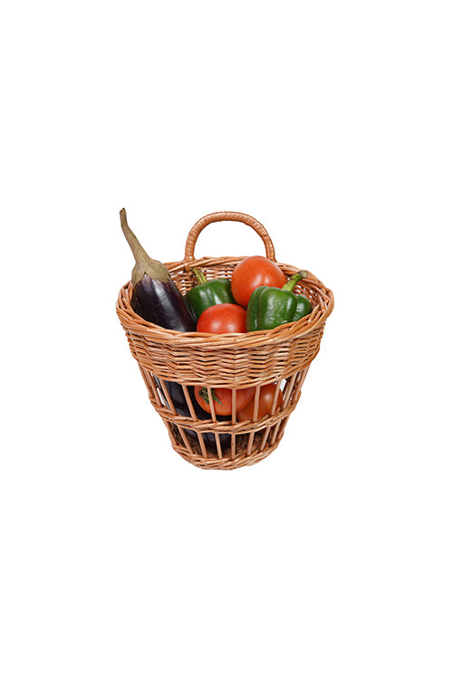 Kadam Haat Handmade Wicker Vegetable Basket  (Brown) 6.5" x 7.5"