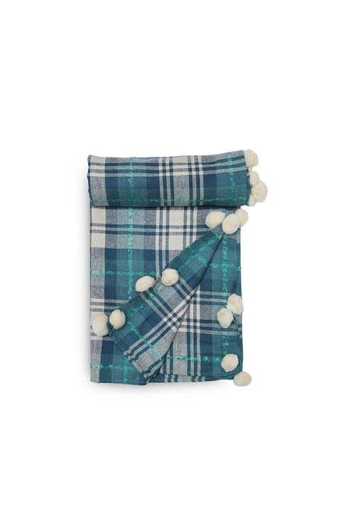 Onset Homes Tartan Throw-Denim