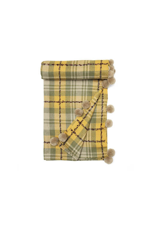 Onset Homes Tartan Throw -Sap Green