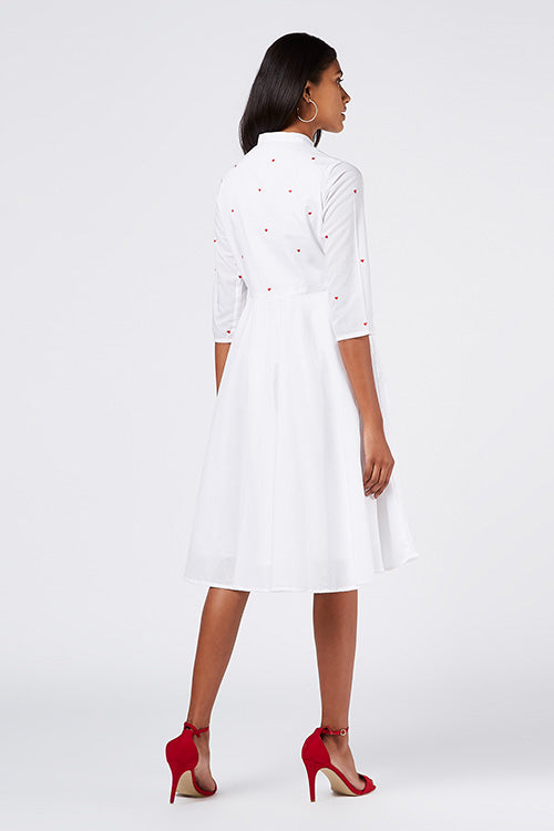 Okhai 'Angel Heart' Embroidered Cotton Cambric Dress