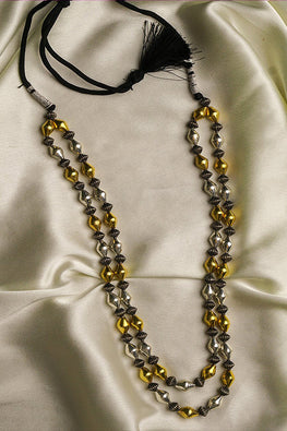 Pure Silver Traditional Maharashtrian Long Neckpiece - Bormal (Double String)