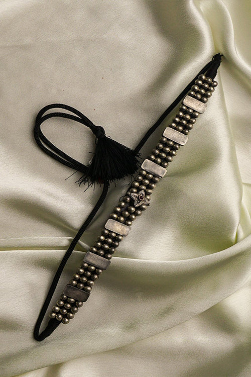 TICH Pure Silver Traditional Maharashtrian Choker - Belpan Thushi