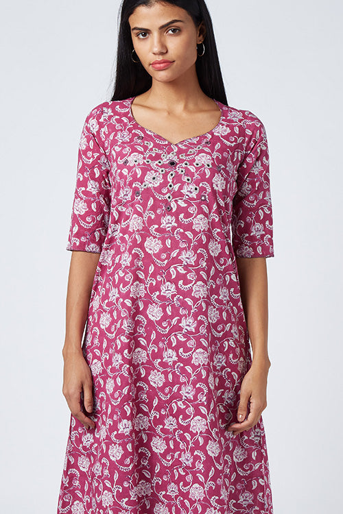 New Season Cotton Block Printed Dress For Women Online 