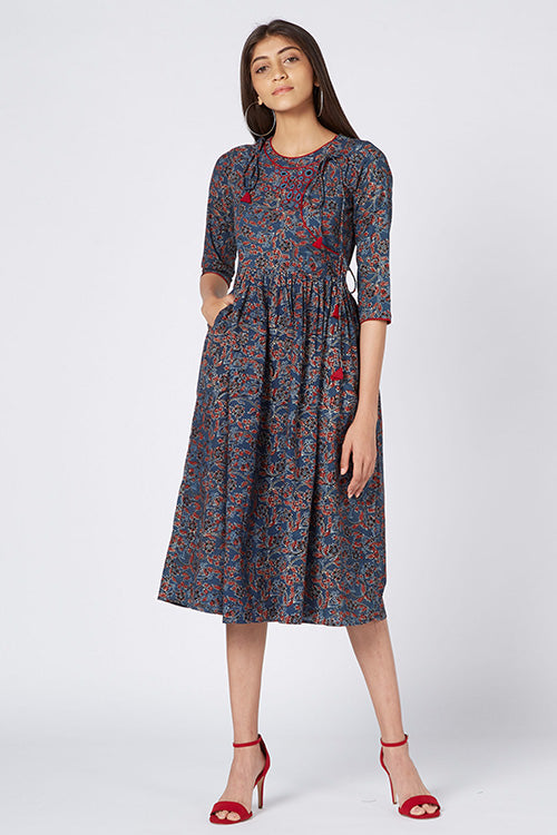 Okhai 'Leah' Cotton Hand Block Print Dress