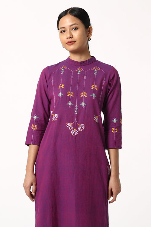 Okhai 'Sweet Sage' Pure Cotton Hand Embroidered Set| Rescue