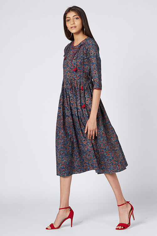 Okhai 'Leah' Cotton Hand Block Print Dress