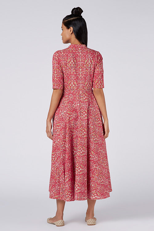 Okhai 'Cosmos' Hand Block Print Cotton Dress