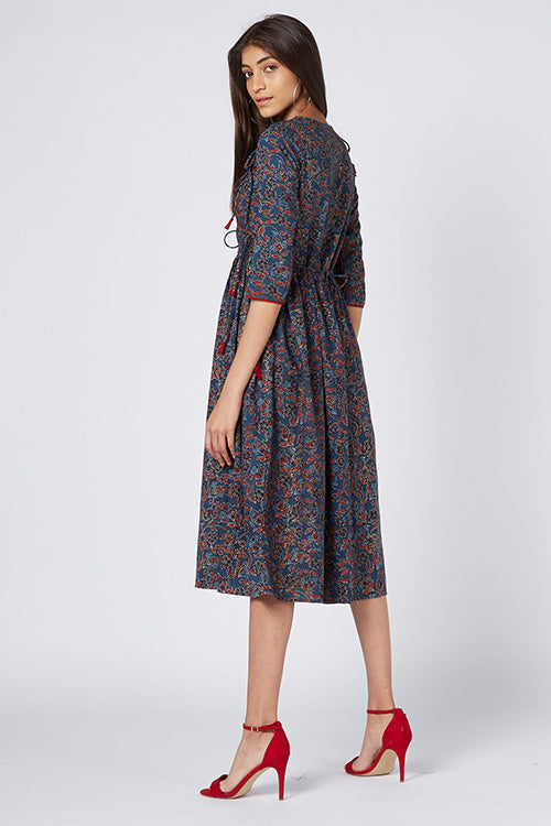 Okhai 'Leah' Cotton Hand Block Print Dress