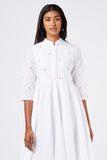 Okhai Angel Heart Hand Embroidered Pure Cotton Sleeve Dress