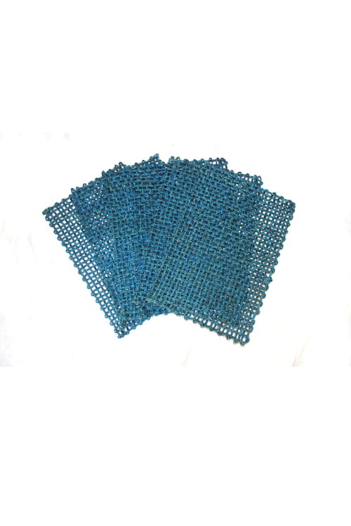 Kadam Haat Handmade Sabai Grass Table Mat (D Blue)