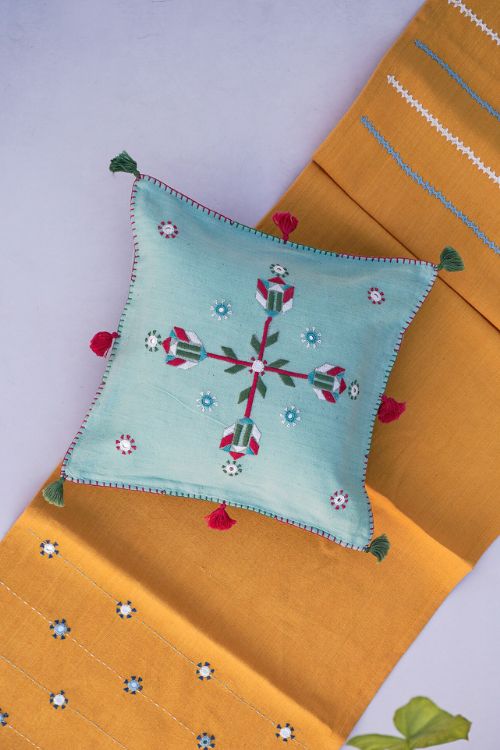 Urmul 'Mayukhi'Handembroidered Cushion Cover