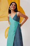 Seatherny V Neck Ombre Sleeveless Modal Silk Wrap Dress For Women Online