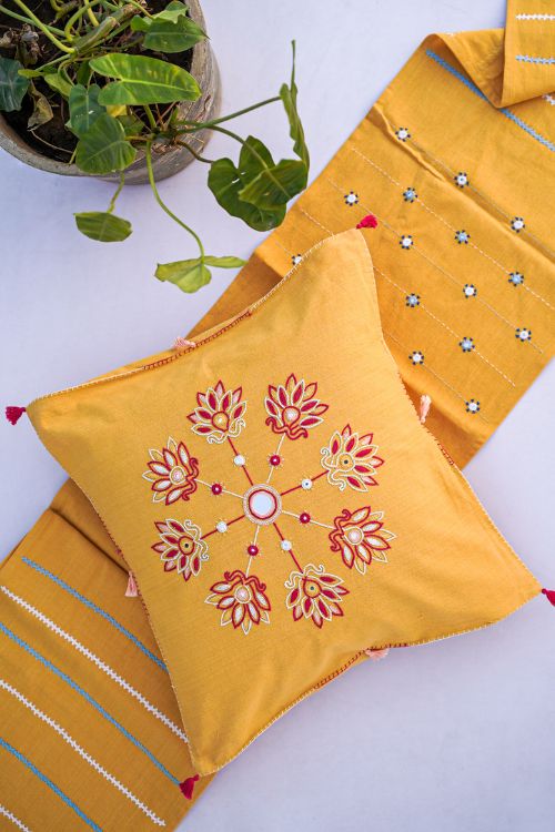 Urmul 'Suramya'Handembroidered Cushion Cover