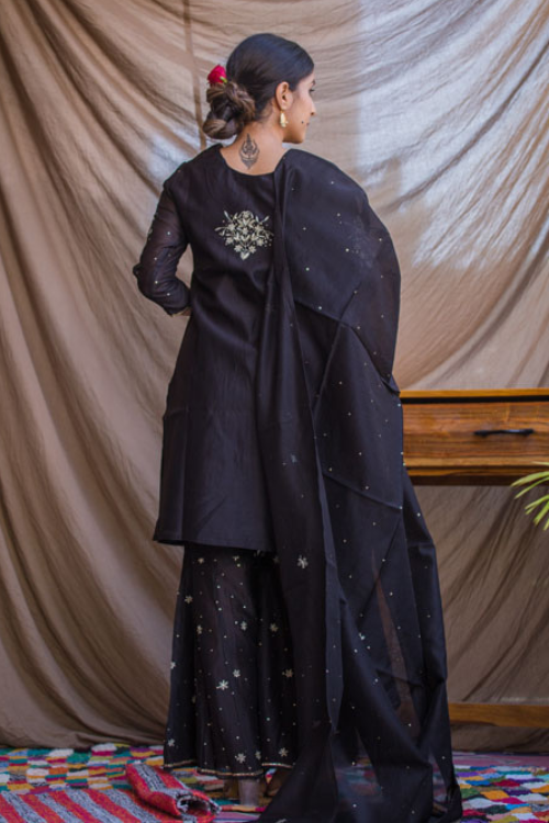 AEURsize Chikankari Schiffli Embroidery Sharara Suit Dupatta Set – Chhabra  555