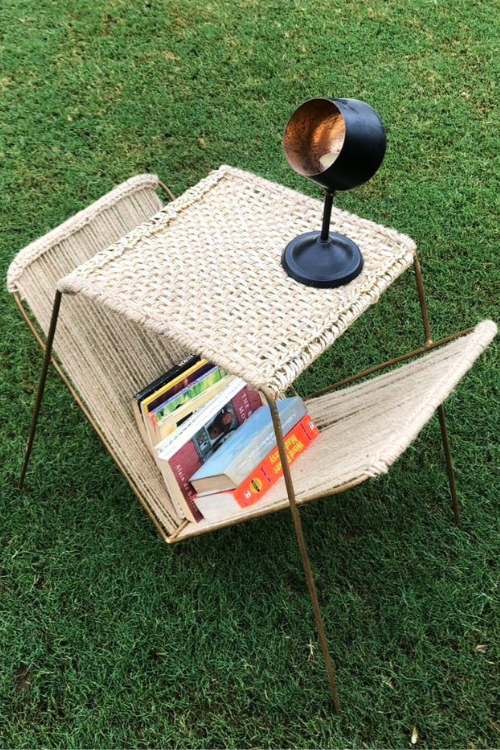 Sirohi Newspaper Jute & Textile Tray Table