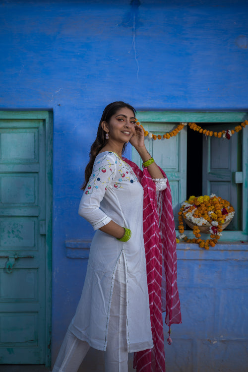 White kurta for holi cheap