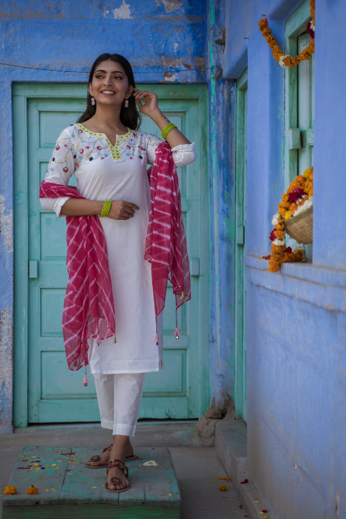 PURE COTTON ONLY GIRL KURTI PANT WITH DUPATTA E